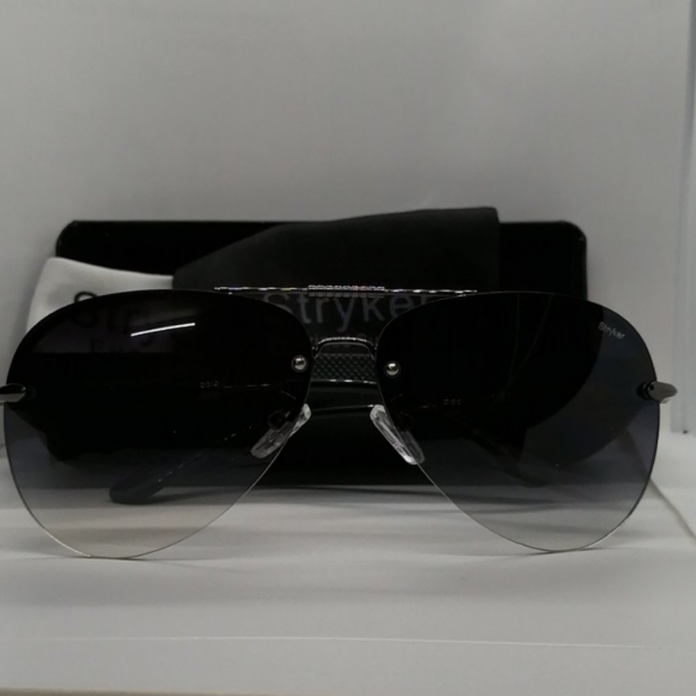 BNIB Stryker Gun Half Rimless Sunglass with Gray Gradient lenses - Picture 2 of 10